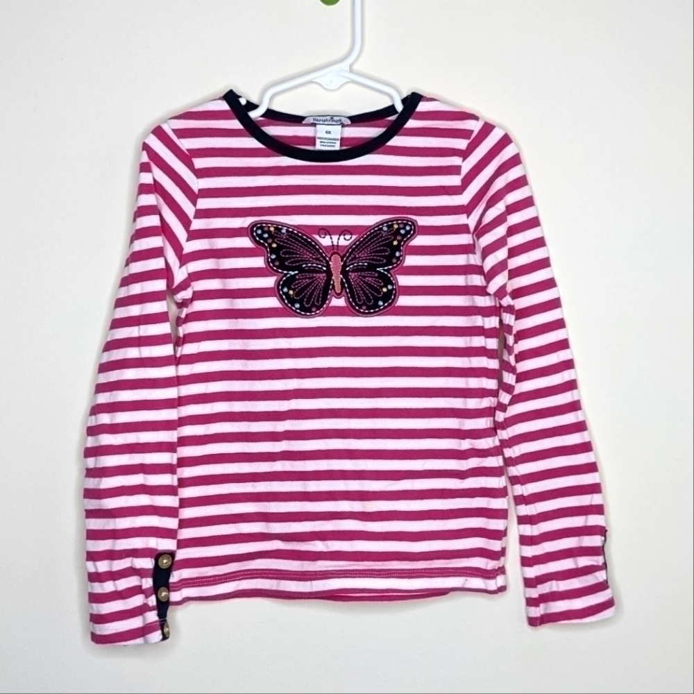 Hartstrings Butterfly Stripe Long Sleeve Shirt 6x
